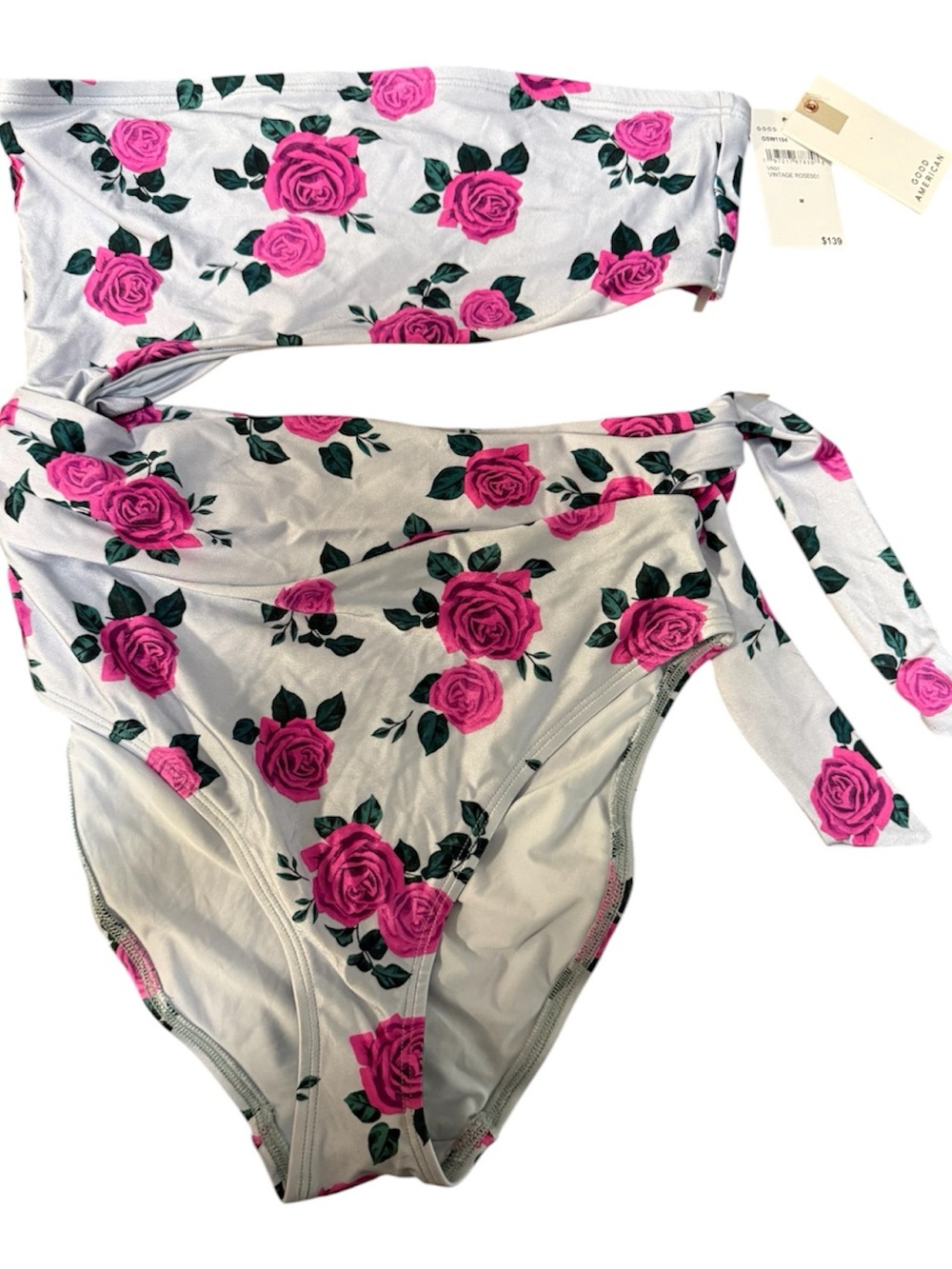 Good American Vintage Rose Cutout One-Piece Swimsuit Size M NWT